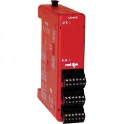 Red Lion CSINV8L0 Red Lion CSINV8L0 is an I/O unit designed for DIN rail mounting, suitable for operation in ambient air temperatures ranging from 0 to +50°C. It features 8 analog inputs that support both 0-10Vdc and -10...+10Vdc ranges, with a sampling period between 50ms and 400ms and a resolution of 16 bits. This analog voltage input module is part of the Modular multi-zone PID controllers series and is equipped with a 100-point linearizer per channel. It connects to the base controller and offers an analog inputs sampling rate of 2.5Hz to 20Hz.