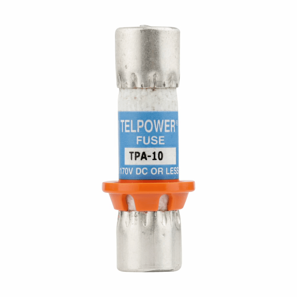 Cooper Bussmann TPA-10 TPA-10 Cooper Bussmann - Eaton Bussmann series TPA telecommunication fuse, Indication pin, Orange ring for correct fuse position, 170 Vdc, 10A, 100 kAIC, Non Indicating, Current-limiting, Ferrule end X ferrule end