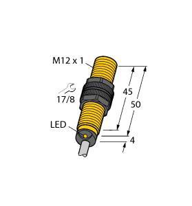 Turck BI3U-S12-AN6X Inductive Sensor, Rated switching distance 3 mm, Cable length (L) 2 m, Flush, Threaded barrel, M12 x 1, Plastic, PA6-GK15, Factor 1 for all metals, Protection class IP68, Resistant to magnetic fields, Extended temperature range, High switching frequency, DC 3-wire, 10…30 VDC, NO contact, NPN output, Cable connection