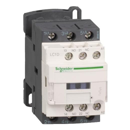 Schneider Electric LC1D12G7 Schneider Electric LC1D12G7 is a magnetic contactor from the Deca sub-range, featuring screw connections and designed with 3 poles (3P; 3NO). It has a rated current of 25A for AC-1 and 12A for AC-3 at 440Vac, with a mounting mode suitable for DIN rail installation. The net width of the contactor is 45 mm, and it offers a degree of protection rated at IP20. The control voltage (AC) ranges from 96-132Vac at 50Hz and 102-132Vac at 60Hz, with a nominal control voltage of 120Vac. The rated operating voltage (Ue) is up to 690 V, and it includes 1 Normally Open (NO) auxiliary contact and 1 Normally Closed (NC) auxiliary contact, both of the instantaneous type (1NO+1NC). The rated impulse voltage (Uimp) is 6 kV. Its rated active power in AC-3 ranges from 3kW at 220-230Vac to 7.5kW at 660-690Vac. The rated power in horsepower (HP) varies from 0.5HP at 115Vac in single-phase to 10HP at 575-600Vac in three-phase, according to UL/CSA standards. The mechanical durability of the LC1D12G7 is rated at 15 million operations at no load, and its electrical durability with load is rated at 2 million operations. The rated voltage (AC) for phase-to-phase connections is 690 V.