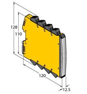 Turck IM12-AO01-2I-2I-H0/24VDC/CC Analog Signal Isolator, 2-channel, , Output circuits monitored for wire break and short circuit, Complete galvanic isolation, HART transparent, Removable spring type terminals, ATEX use in Zone 2, cUL, SIL 2