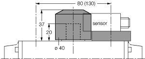 Turck BTS-DS20-KEY Accessories, Actuation kit (puck), , End position damped and switchpoint adjustable, Hole pattern on flange surface: 80 x 30 mm (130 x 30 mm), Connection shaft (shaft extension) height: 20 mm/Ø: max. 22 mm