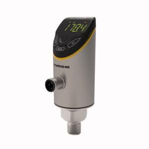 Turck PS510-25A-05-LI2UPN8-H1141 Pressure Sensor, Absolute Pressure: 0…25  Bar, , 4-digit, 2-colored, 12-segment display, rotatable by 180°, Housing is rotatable after plugging the process connection, Metal measuring cell, 18…33 VDC, NO/NC contact, PNP/NPN output, analog output (current/voltage), IO-Link, Process connection 7/16 UNF (SAE) male thread, Plug-in device, M12 × 1, "