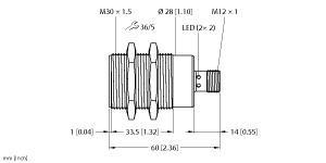 RU300D-M30M-LIU8X2-H1141 Part Image. Manufactured by Turck.