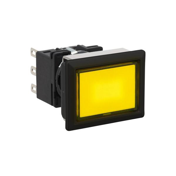 Idec LB8L-A1T11Y LB 16mm Illuminated PB SPDT Y, Sleek flush mount design,  Standard bezel with 16mm hole size also available,  Bright LED illumination,  27.9mm depth behind the panel,  3PDT contact block available,  5A contact ratings,  IP65 degree of protection,  Metalli