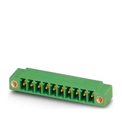 Phoenix Contact 1892961 PCB headers, nominal cross section: 1.5 mmÂ², color: green, nominal current: 8 A, rated voltage (III/2): 160 V, contact surface: Gold, type of contact: Male connector, number of potentials: 8, number of rows: 1, number of positions: 8, number of connectio