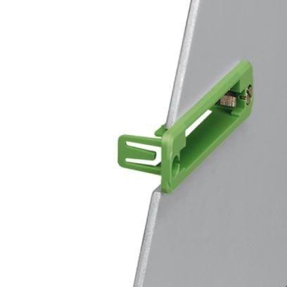 Phoenix Contact 1852095 Panel mounting frame, nominal cross section: 2.5 mmÂ², color: green, number of potentials: 9, number of rows: 1, number of positions: 9, number of connections: 9, product range: IC-DFR, pitch: 5.08 mm, type of packaging: packed in cardboard, This assembly