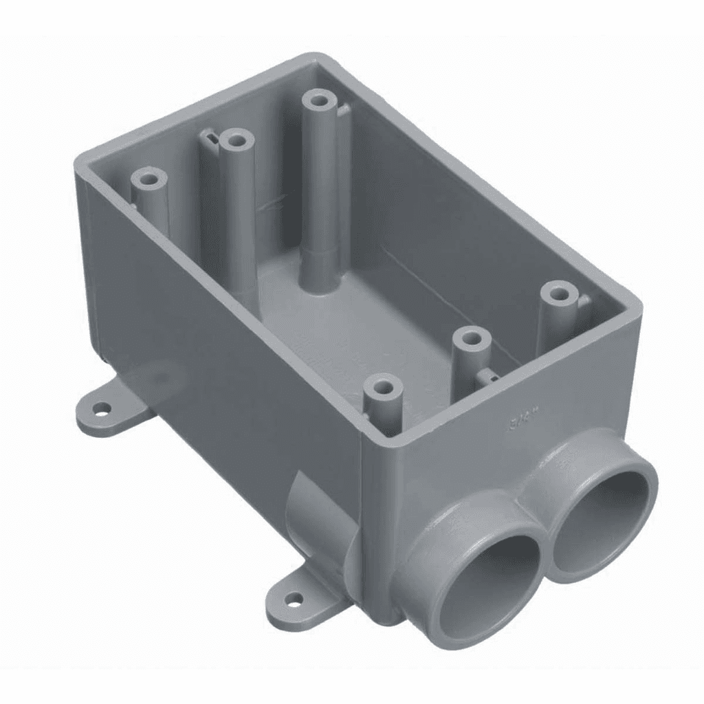 ABB Control E982DFN E982DFN ABB Control - Single Gang FSC Box, Volume 18 Cubic Inches, Length 4.54 Inches, Width 2.80 Inches, Depth 2.42 Inches, Conduit Size 1/2 Inch, 2 Hubs, Material PVC, Color Gray, Pack of 10