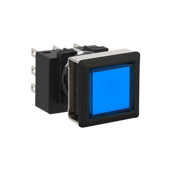 Idec LB7B-M1T7LS LB 16mm Pushbuttons 3PDT LS, Sleek flush mount design,  Standard bezel with 16mm hole size also available,  Bright LED illumination,  27.9mm depth behind the panel,  3PDT contact block available,  5A contact ratings,  IP65 degree of protection,  Metallic 