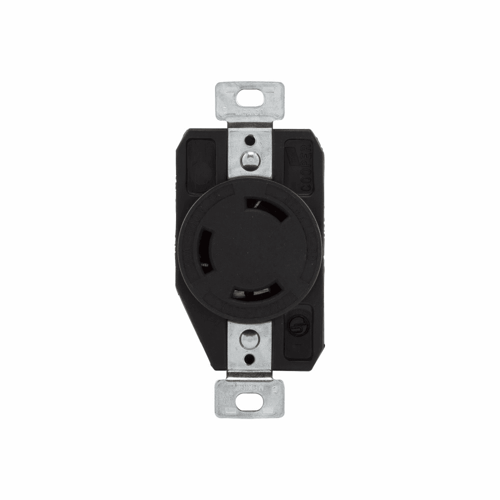 Eaton CWL1330R CWL1330R Eaton - Eaton auto grip locking receptacle, #14-8 AWG, 30A, Industrial, 600V, Back and side wiring, Black, Single, L13-30, Three-pole, Three-wire, Glass-filled nylon, -40° to 60°C