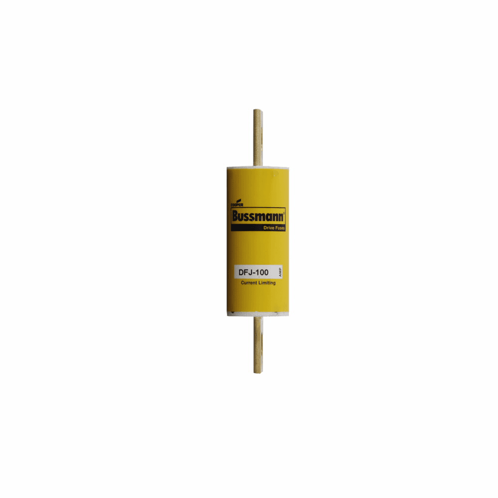 Cooper Bussmann DFJ-100 DFJ-100 Cooper Bussmann - Eaton Bussmann series DFJ high speed fuse, 600 Vac or less, 450 Vdc or less, 100A, 200 kAIC at 600 Vac, 100 kAIC 450 Vdc, Non Indicating, High speed fuse, Ferrule end X ferrule end, Class J, Melamine tube