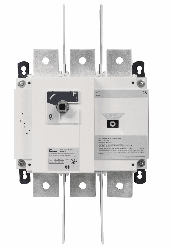 Cooper Bussmann RD400-3 RD400-3 Cooper Bussmann - Eaton Bussmann series RD non-fused rotary disconnect switch, Standard switch, Front handle operation, 600V, 400A, Non-fused disconnect switch - RD400-3