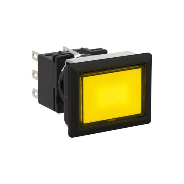 Idec LB8L-M1T24VY LB 16mm Illuminated PB DPDT Y, Sleek flush mount design,  Standard bezel with 16mm hole size also available,  Bright LED illumination,  27.9mm depth behind the panel,  3PDT contact block available,  5A contact ratings,  IP65 degree of protection,  Metalli