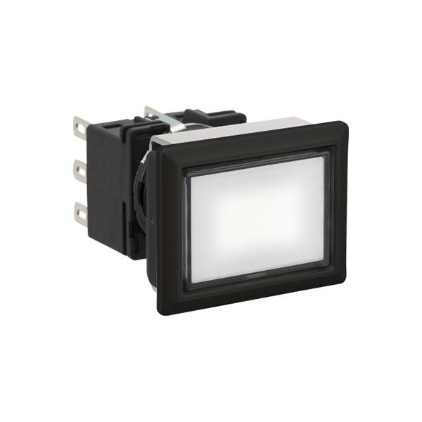 Idec LB8L-M1T63PW LB 16mm Illuminated PB DPDT PW, Sleek flush mount design,  Standard bezel with 16mm hole size also available,  Bright LED illumination,  27.9mm depth behind the panel,  3PDT contact block available,  5A contact ratings,  IP65 degree of protection,  Metall