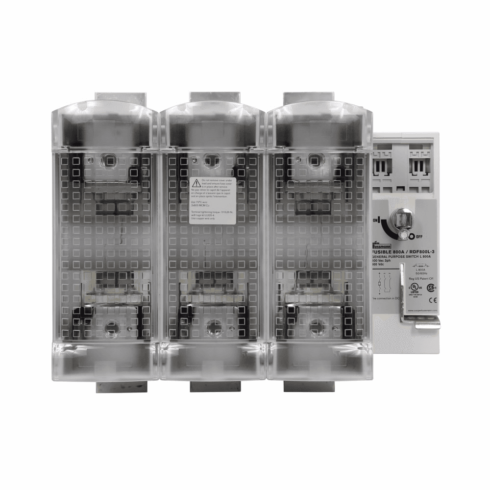 Cooper Bussmann RDF800L-4 RDF800L-4 Cooper Bussmann - Eaton Bussmann series RDF fused rotary disconnect switch, Standard switch, Front handle operation, 600 Vac, 600 Vdc, 800A, Fused disconnect switch - RDF800L-4