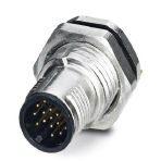 Phoenix Contact 1441969 Sensor/actuator flush-type connector, male connector, 17-pos. with shield contact, M12 SPEEDCON, shielded, A-coded, rear/screw mounting with M16 thread, with straight solder pins