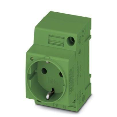 Phoenix Contact 0804027 Socket,  Pin connector pattern type CF,  Screw connection,  Light indicator,  green,  for mounting on a DIN rail in the service interface or direct mounting,  250 VÂ AC,  16 A,  -20 Â°C,  60 Â°C,  VDEÂ 0620-1