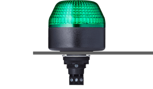 Auer Signal 802506405 IBL LED-Panel Mount Beacon 65mm, Warning-/Flashing Light, green, 24 V AC/DC, black