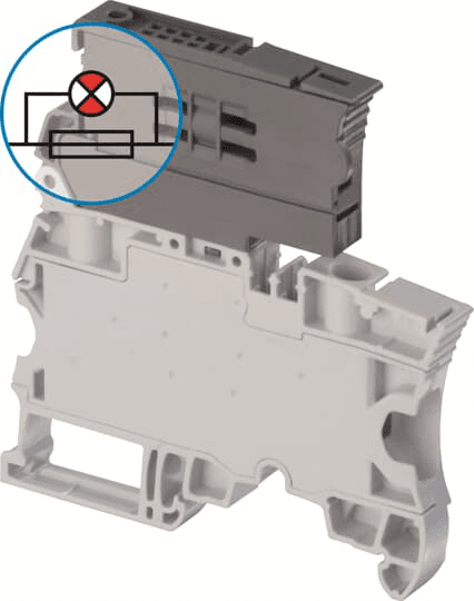 ABB Control 1SNK508421R0000 1SNK508421R0000 ABB Control - ZS10-SF-R1 Screw Clamp Terminal Block - for Fuses 6.3x32 mm - with blown fuse indicator by red LED 24-110V- Grey