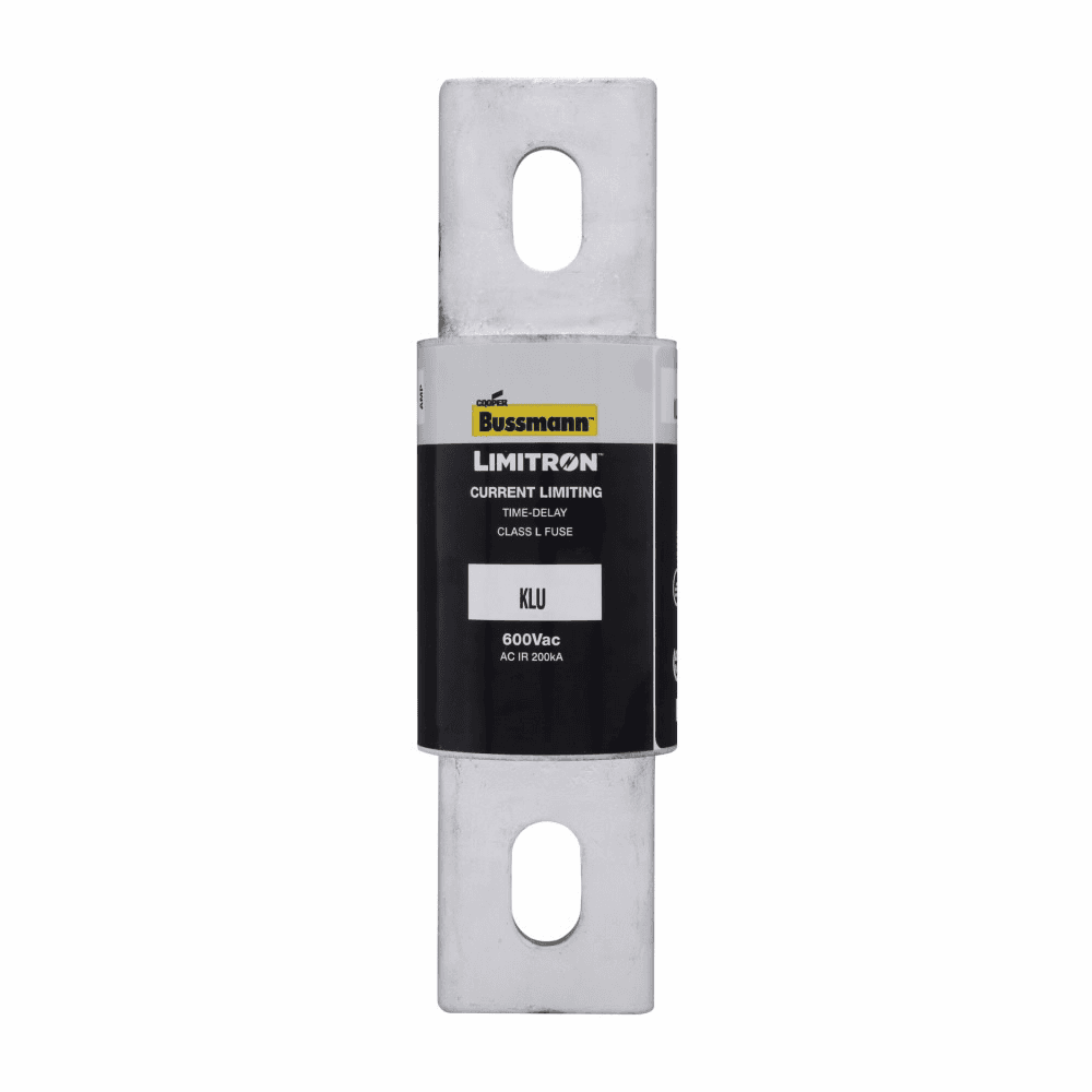 Cooper Bussmann KLU-601 KLU-601 Cooper Bussmann - Eaton Bussmann series KLU fuse, LIMITRON Fast-acting fuse, 601 A, Class L, Non-indicating, Bolted blade end x bolted blade end, 5 sec at 500%, 200 kAIC at 600 Vac, Bolt, Standard, 1, 600 V