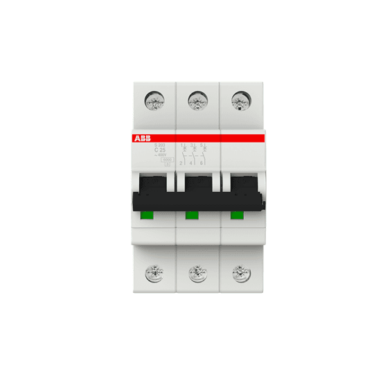 ABB Control S203-C25 S203-C25 ABB Control - S203-C25 Miniature Circuit Breaker - 3P - C - 25 A