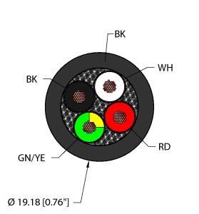 Turck BLK,TPE,4X10,TCERDB,STOOW Power Tray/Exposed Run/Direct Burial Cable, Reelfast™ Bulk Cable, Power Tray/Exposed Run/Direct Burial Cable, Black TPE jacket, 4X10 AWG, Sunlight Resistant, -40 Cold Bend Rating, Oil Resistant, Flame Ratings: UL 1685 FT4, UL 1100, CSA FT1, CSA FT4, WTTC 1000V, TC 600V, UL STOOW 600V, CIC/TC 600V