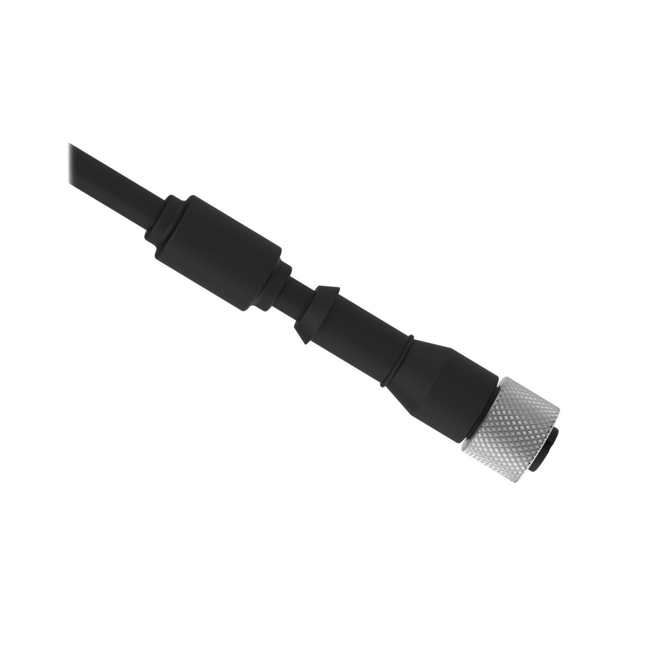 Banner MQDC2S-1215 Banner Engineering MQDC2S-1215 is a pre-assembled power cable/cordset designed for a wide range of industrial applications. This single-ended cable features a 12-pin Euro-style M12 connector on one end and bare end flying leads on the other, facilitating easy and versatile connections. The cable has a diameter of 7.5mm and is encased in black PVC sheathing, ensuring durability and protection against environmental factors. It is rated for use in ambient air temperatures ranging from -40 to +105 degrees Celsius. With a length of 15ft (4.5m), the MQDC2S-1215 offers ample reach for various setups. It is designed to operate at a rated voltage of 300Vdc and 250Vac, and it is protected to a degree of IP67, making it suitable for use in conditions where dust and temporary immersion in water are concerns.