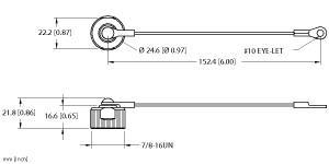 Turck RKF-CC Accessory for 7/8, Closure cap, Threaded hand tighten + lanyard, Female 7/8″ minifast Closure Cap, Mates to Male, Nitrile (Buna-n) Gasket, Stainless Steel/Nylon Coated Lanyard