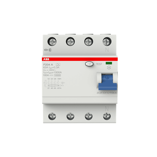 ABB Control F204A-63/0.3 F204A-63/0.3 ABB Control - RCD F200 4P 63A 300MA