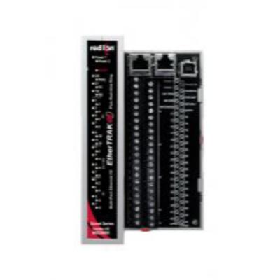 Red Lion EB-32DO24-D Red Lion EB-32DO24-D is a remote I/O controller designed for DIN rail mounting, featuring 32 digital outputs with a capacity of 30Vdc and 0.5A each. It is part of the EtherTRAK-2 PoE series and incorporates built-in self-resetting fuses for protection. This design integrates built-in I/Os with PoE (Power-over-Ethernet) power supply. For connectivity, it offers 2 x RJ45 ports for Ethernet, a USB port, and a terminal block for RS-485. It supports RS-485 Modbus and Ethernet communication protocols.