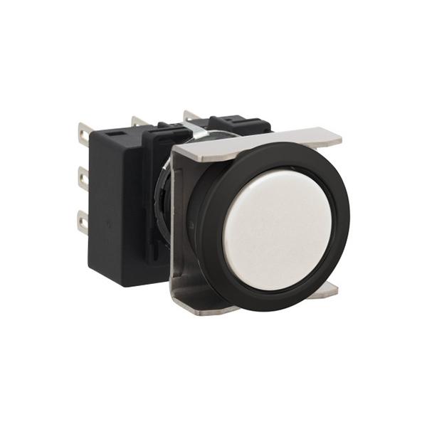 Idec LB6B-M1T7W LB 16mm Pushbuttons 3PDT W, Sleek flush mount design,  Standard bezel with 16mm hole size also available,  Bright LED illumination,  27.9mm depth behind the panel,  3PDT contact block available,  5A contact ratings,  IP65 degree of protection,  Metallic o