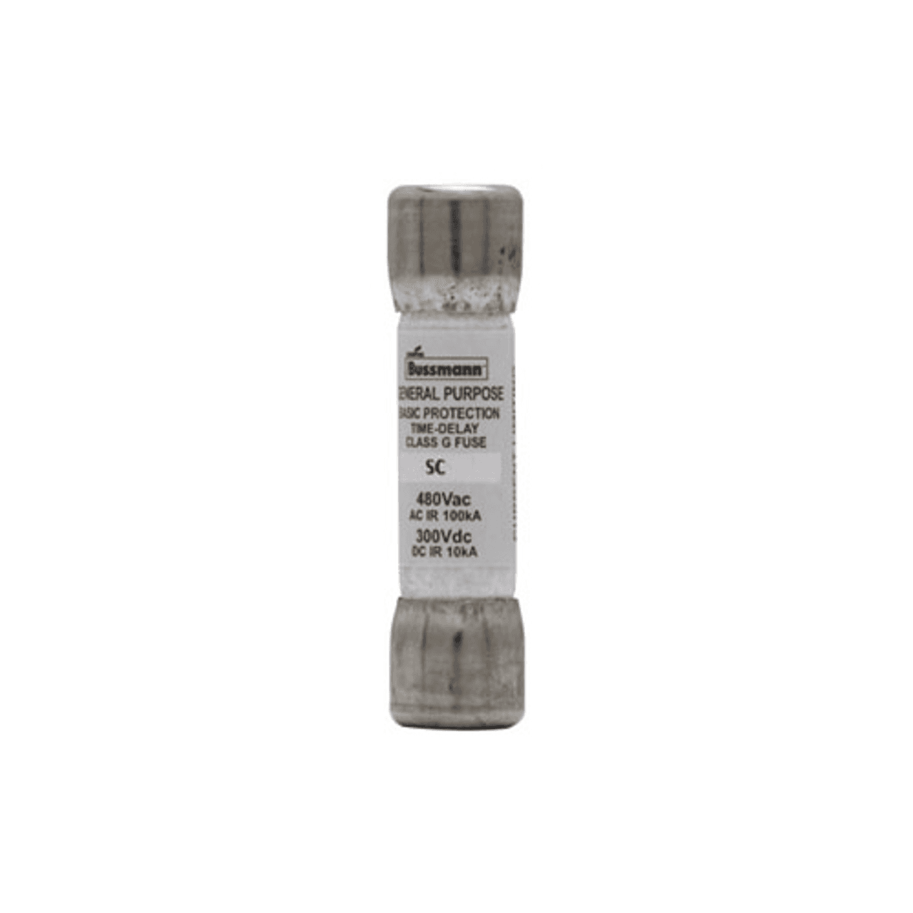 Eaton SC-35 Eaton Bussmann series SC fuse, Current-limiting time-delay fuse, Rejection style, 35 A, Class G, Non-indicating, Ferrule end x ferrule end, 12 sec at 200%, 10 kAIC at 300 Vdc|100 kAIC at 480 Vac, Standard, 480 V, 300 Vdc