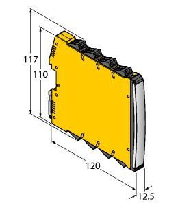 Turck IMX12-DI03-1S-1NAM1T-0/24VDC Isolating switching amplifier, 1-channel, , Transistor output (≤10 kHz), NAMUR Repeater, Input circuits monitored for wire-break and short-circuit, Complete galvanic isolation, Input reverse-polarity protected, Removable screw terminals, ATEX, IECEx, NEPSI, cUL, cFM, INMETRO, KOSHA, TIIS, TR CU EAC, Installation in zone 2, SIL 2