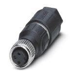 Phoenix Contact 1441040 Connector, Universal, 3-position, Socket straight M8, Coding: A, Insulation displacement connection, knurl material: Zinc die-cast, nickel-plated, external cable diameter 2.5 mm ... 5 mm