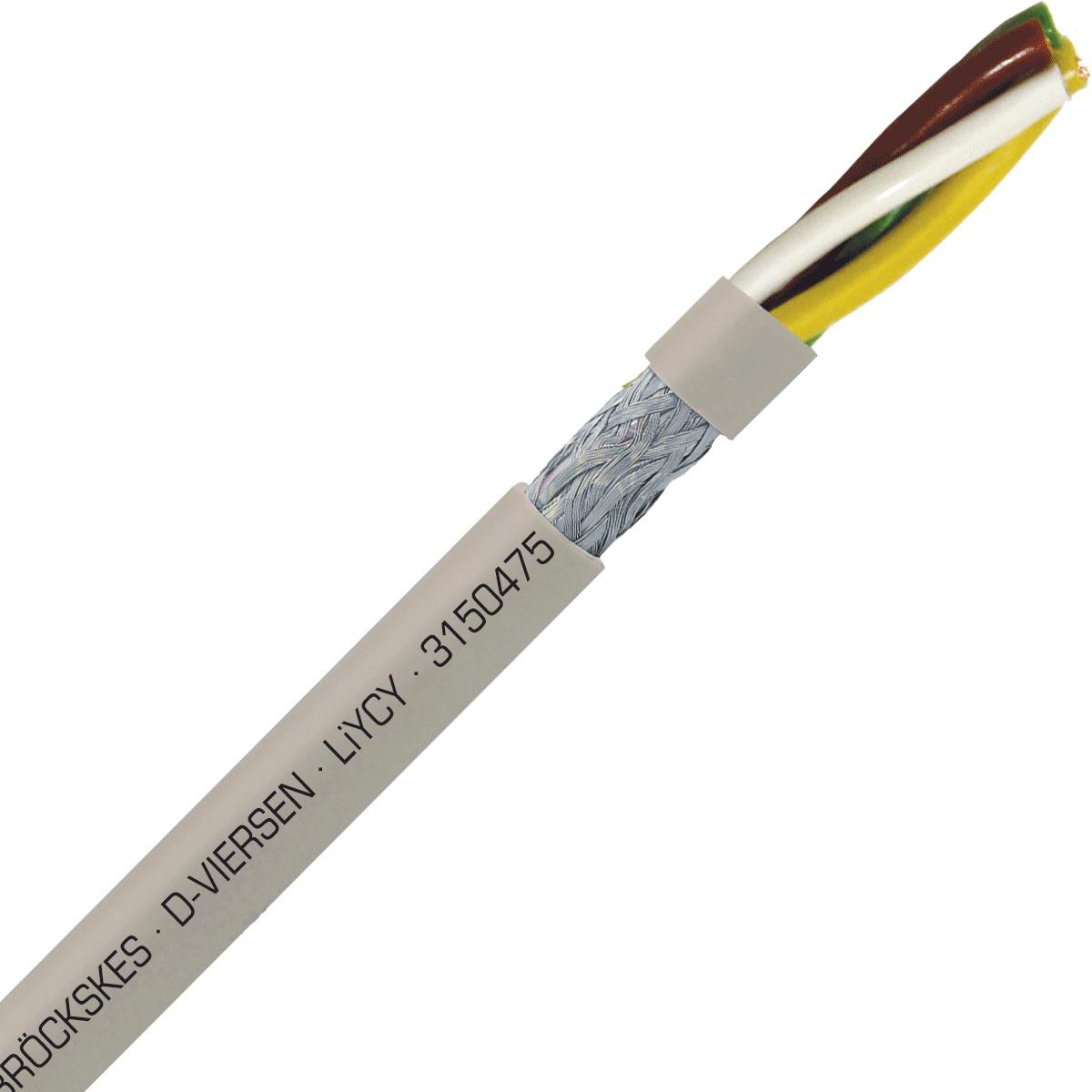 SAB 3150475 LiYCY - 19 AWG/4c, shielded multi-conductor signal and control PVC cable with DIN color code