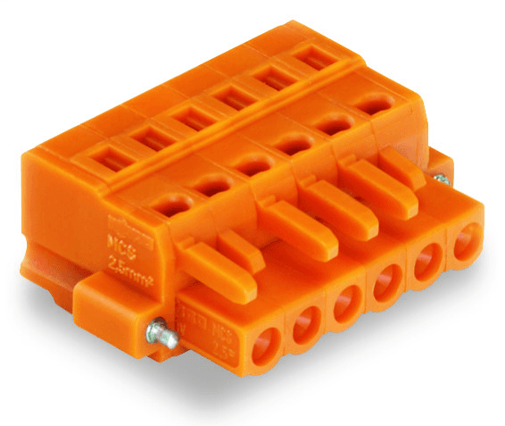 WAGO 231-304/107-000 WAGO 231-304/107-000 is a connector part of the MCS - MULTI CONNECTION SYSTEM, designed without breaking capacity as specified in DIN EN 61984, indicating it should not be connected or disconnected under load or when live. It adheres to IEC/EN 60664-1 standards, with nominal voltages of 320V for overvoltage category III/3 and pollution degree 3, and 630V for category II/2, both with a rated impulse voltage of 4kV and a rated current of 16A. UL and CSA approvals include a rated voltage of 300V and rated currents of 15A for UL 1059 Group B, 10A for Group D, and similarly for CSA with respective groups. It features 4 connection points, a single connection type with CAGE CLAMP technology, and supports solid and fine-stranded conductors ranging from 0.08 to 2.5mm2. The connector has a 4-pole number, a pin spacing of 5.08mm, and dimensions of 30.22mm in width, 14.3mm in height, and 26.45mm in depth. It offers variable coding, anti-rotation protection, and is made from Polyamide (PA66) with a flammability class of UL94 V0. The contact material is a copper alloy with tin plating. It operates within a temperature range of -60 to +85°C and is RoHS compliant. The product is packaged in boxes of 50 pieces, with the country of origin being Germany and a GTIN of 4044918370271.