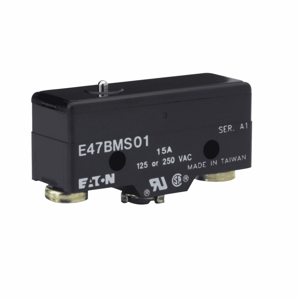 Eaton E47BMS01 E47BMS01 Eaton - Precision Limit Switch, E47, Pin plunger, Screw Terminals, 15A at 250 Vac, 6A at 30 Vdc, 0.01 mm/s-1m/s, 1-SPDT (Form C)