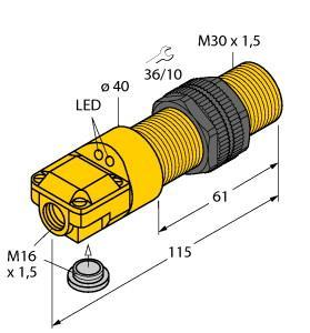 BI10-P30SR-VN4X2 Part Image. Manufactured by Turck.