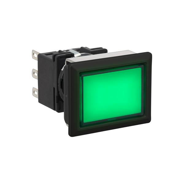 Idec LB8L-A1T11G LB 16mm Illuminated PB SPDT G, Sleek flush mount design,  Standard bezel with 16mm hole size also available,  Bright LED illumination,  27.9mm depth behind the panel,  3PDT contact block available,  5A contact ratings,  IP65 degree of protection,  Metalli