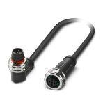 Phoenix Contact 1224229 Sensor/actuator cable, 5-position, PUR halogen-free, black-gray RAL 7021, Plug angled M12 Push-Pull, coding: A, on Socket straight M12 Push-Pull, coding: A, cable length: 1.5 m