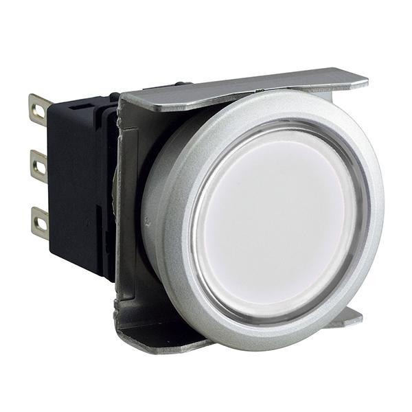 Idec LBW6ML-A1RT24PW LBW FLUSH RING ILLD MAIN. WHI, 22mm Flush Silhouette Switches,  Light duty switches,  34.9mm depth behind the panel,  Removable contacts,  IP65 degree of protection