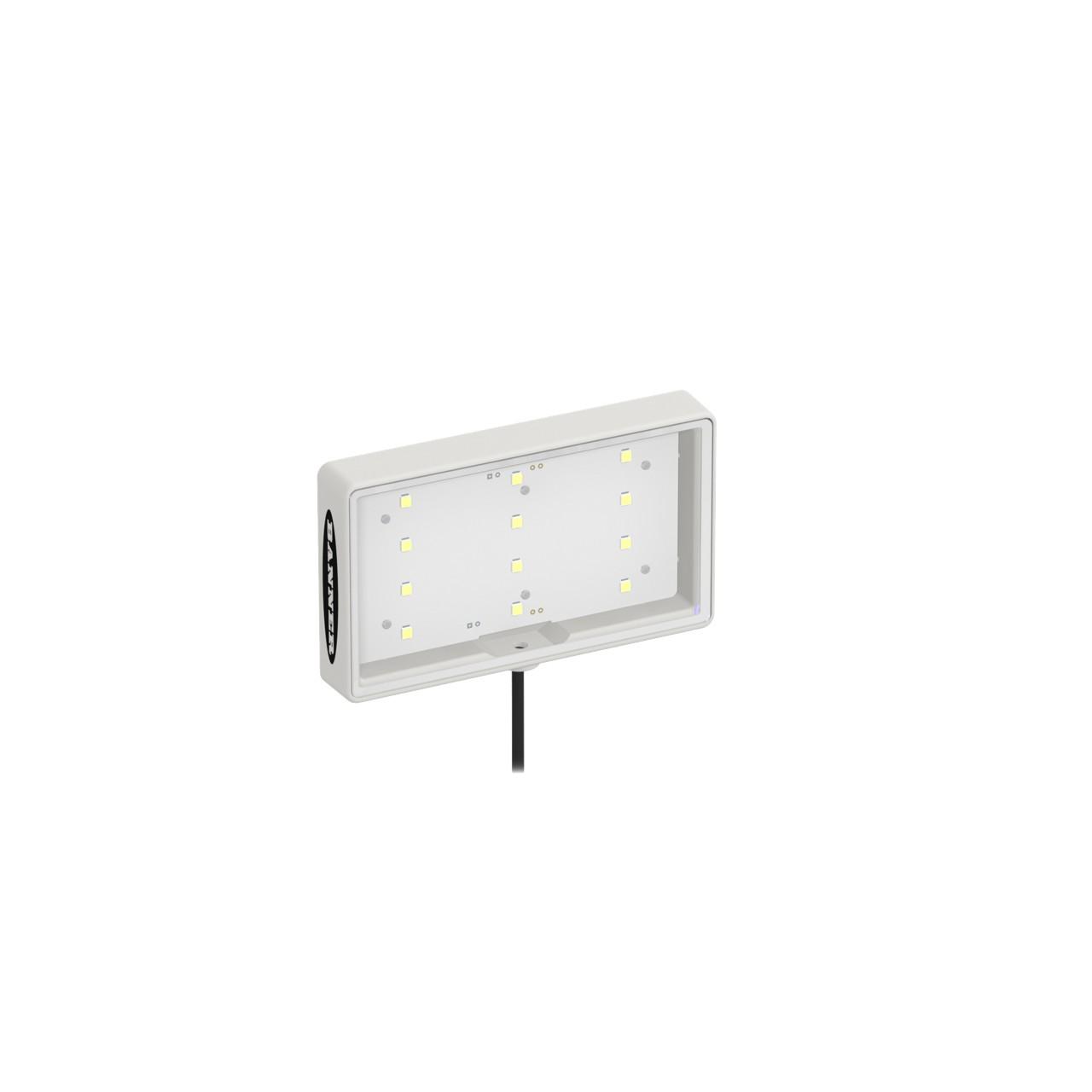 Banner WLAW105X180E Banner Engineering WLAW105X180E is an encapsulated industrial LED area light designed for task lighting applications. It features a clear window with 1-color Cool White (W) LED illumination. The supply voltage ranges from 12Vdc to 30Vdc, with a nominal voltage of 24Vdc. This product has dimensions of L180mm x W105mm and is constructed with a Polyurethane (PUR) window and PBT housing. It comes pre-wired with a 2m / 6.5ft 2-wire cable terminated with bare end flying leads. The WLAW105X180E has a rectangular window shape and offers a degree of protection rated at IP67 and IP69K, making it suitable for surface or wall mounting. It can operate in ambient air temperatures ranging from -20°C to +50°C and includes 1 x digital input (12Vdc / 24Vdc) for color control.