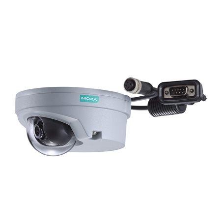 Moxa VPORT 06-2M80M EN 50155, FHD, H.264/MJPEG IP camera with M12 connector, 1 mic built-in, 24 VDC, 8.0 mm lens, -25 to 55°C operating temperature