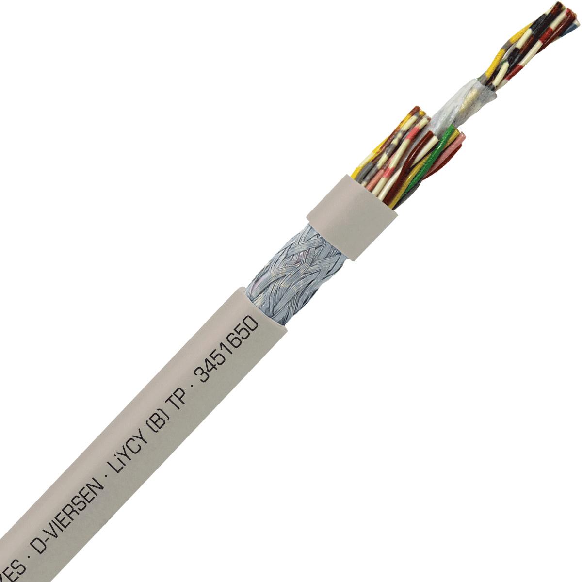 SAB 3451650 LiYCY (B) TP - 20 AWG/16pr, shielded multi-paired signal and control PVC cable with DIN color code