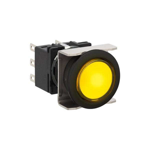 Idec LB6L-A1T24Y LB 16mm Illuminated PB DPDT Y, Sleek flush mount design,  Standard bezel with 16mm hole size also available,  Bright LED illumination,  27.9mm depth behind the panel,  3PDT contact block available,  5A contact ratings,  IP65 degree of protection,  Metalli