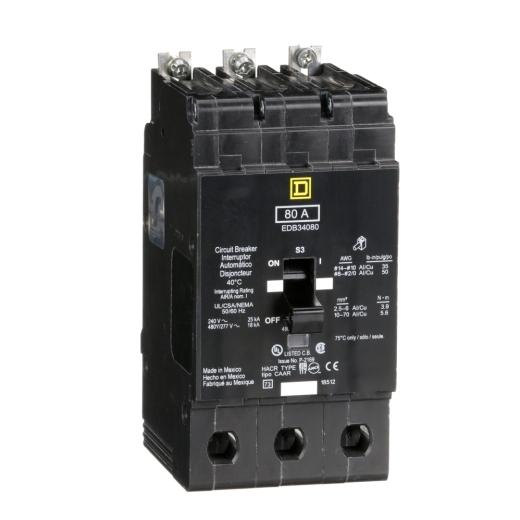 EDB34080 Part Image. Manufactured by Schneider Electric.