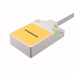 Turck BC5-Q08-AP6X2/S250 Capacitive Sensor, Rated switching distance 5 mm, Cable length (L) 2 m, Flush, Rectangular, height 8 mm, Active face on top, Metal, Zamak, nickel plated, Fixed settings, DC 3-wire, 10…30 VDC, NO contact, PNP output, Cable connection