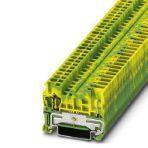 Phoenix Contact 3040025 Spring cage ground terminal block, connection method: Spring-cage/plug-in connection, number of connections: 2, cross section: 0.08 mm² - 4 mm², AWG: 28 - 12, width: 5.2 mm, color: green-yellow, mounting type: NS 35/7,5, NS 35/15