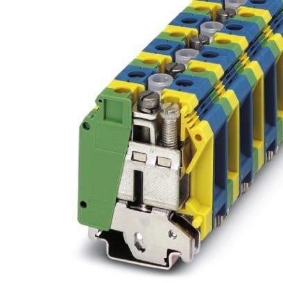 Phoenix Contact 3008067 Installation ground terminal block, PE/N block, consisting of a green-yellow ground terminal and a blue terminal block with screw bridge, Screw connection, cross section: 0.75 mm² - 35 mm², AWG: 18 - 2, width: 30.1 mm, color: green-yellow-blue, mounting t