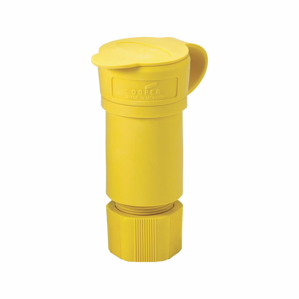 Eaton L1120CW Eaton Arrow Hart watertight locking connector, #18-10 AWG, 20A, Industrial, 250V, Back, Yellow, Steel, Watertight, L11-20, Three-pole, Three-wire, Santoprene thermoplastic elastomeric, 0.43 to 1.15 in, IP67